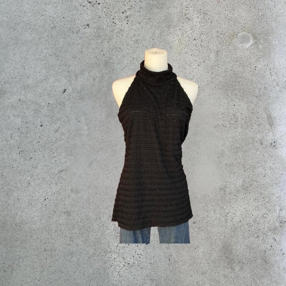Vintage black high neck tank top